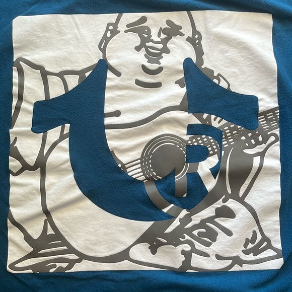 True Religion Blue Graphic T-Shirt, Women’s Sz M - Picture 3 of 10